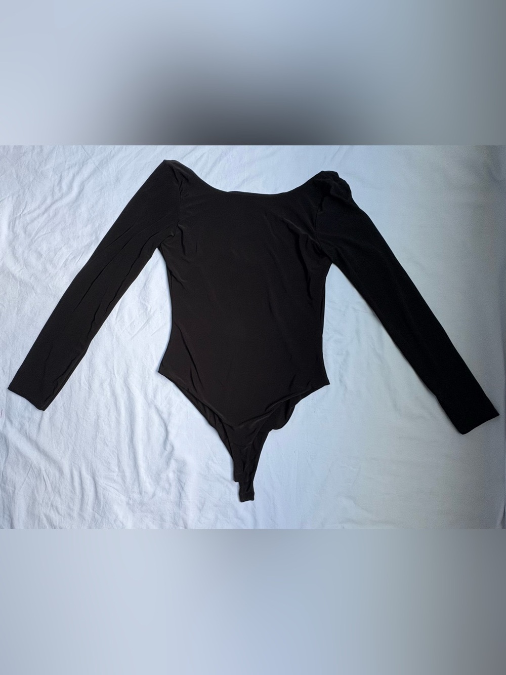 Nasty Gal Black Open Back Long Sleeve Bodysuit Size 10